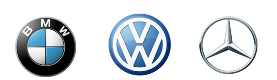 Logo BMW, Volkswagen et Mercedes